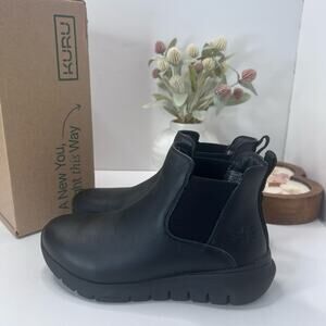 Kuru Flex Astra Arch Support Leather Comfort Boot Jet Black Women 8M Tried On